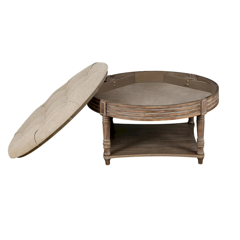 Großer runder Ottoman-Couchtisch