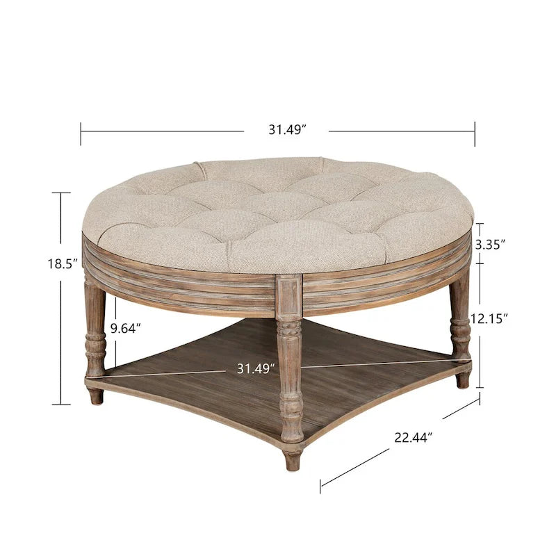 Großer runder Ottoman-Couchtisch