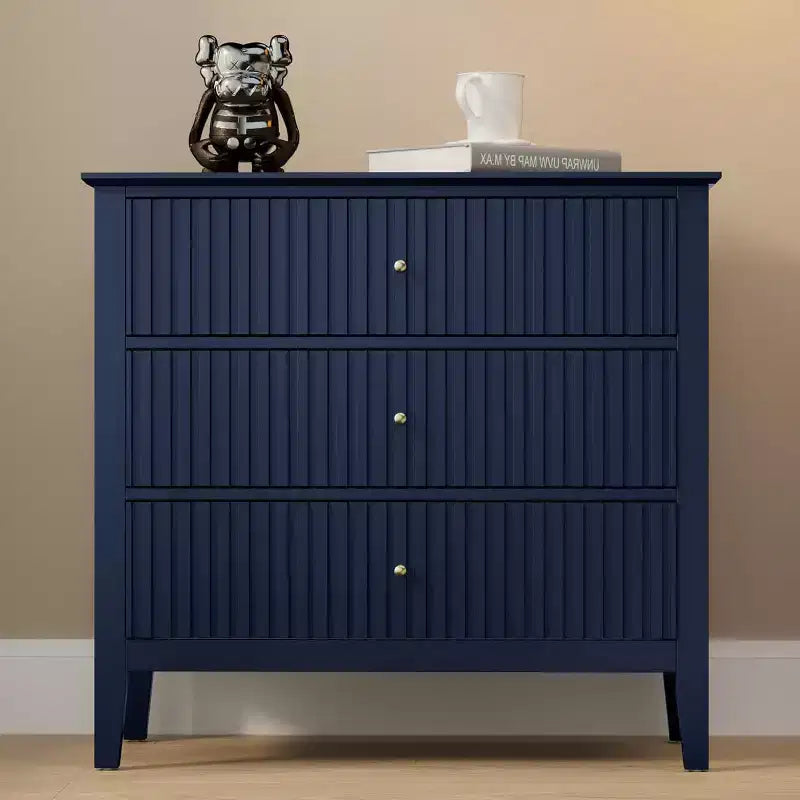 Heynemo Kommode mit 3 Schubladen, lackiert, 76 cm hoher Holz-Nachttisch mit Stauraum, breite moderne Kommode mit Kugelauszug