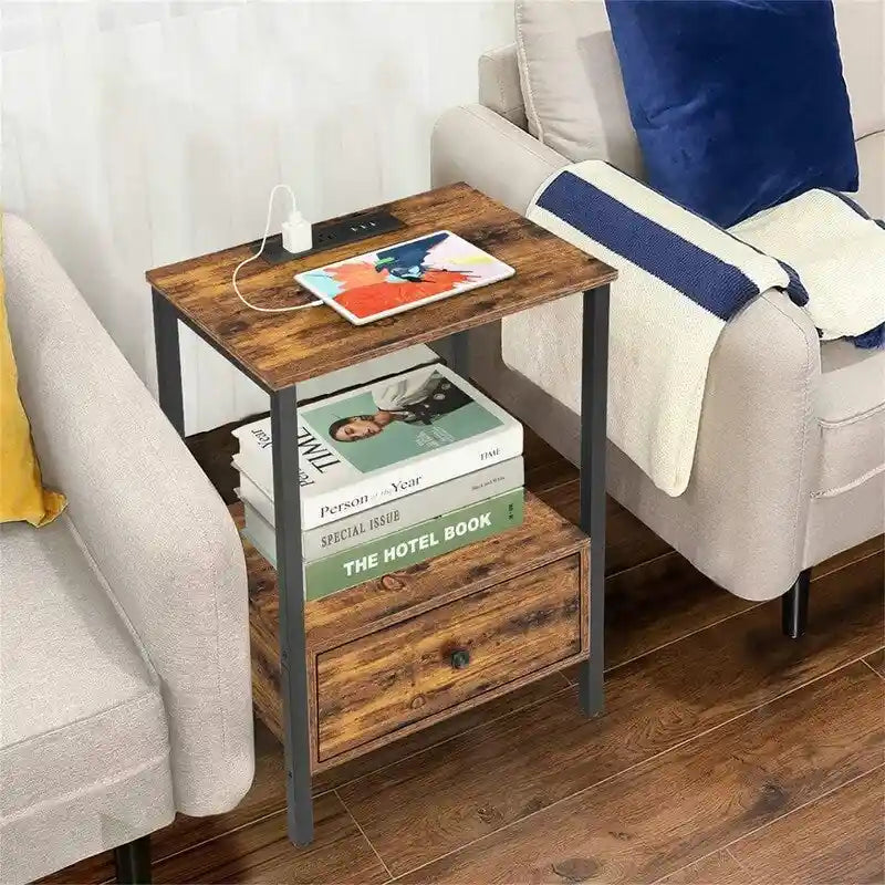 Beistelltisch mit Ladestation – 30T x 40B x 60H cm