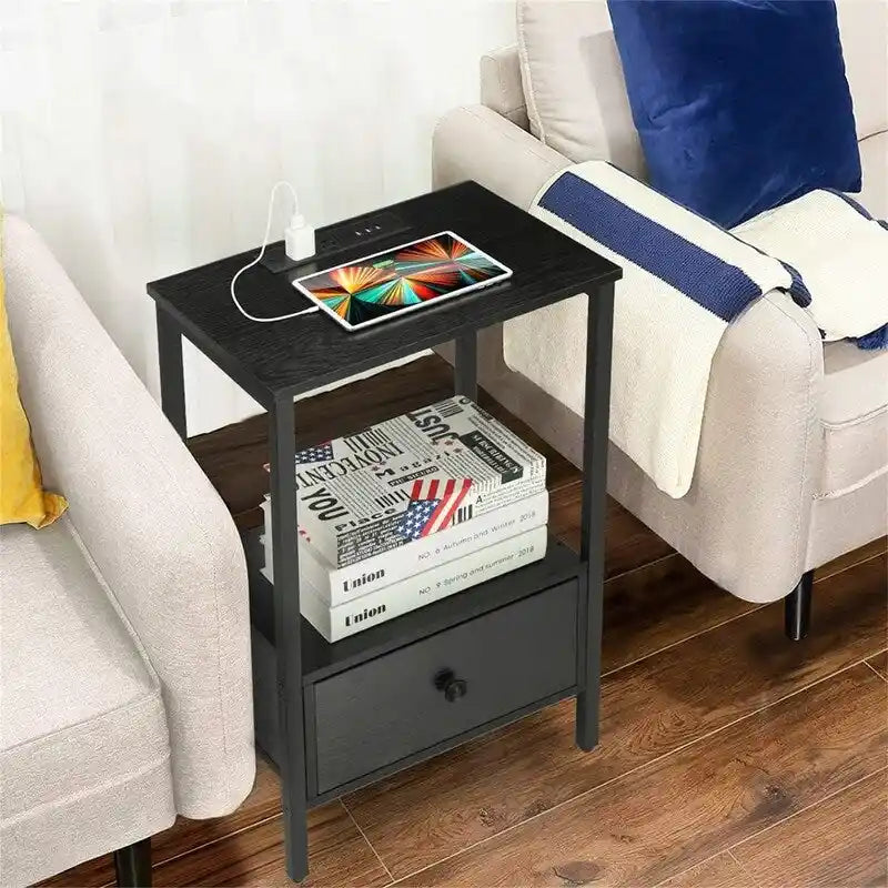 Beistelltisch mit Ladestation – 30T x 40B x 60H cm