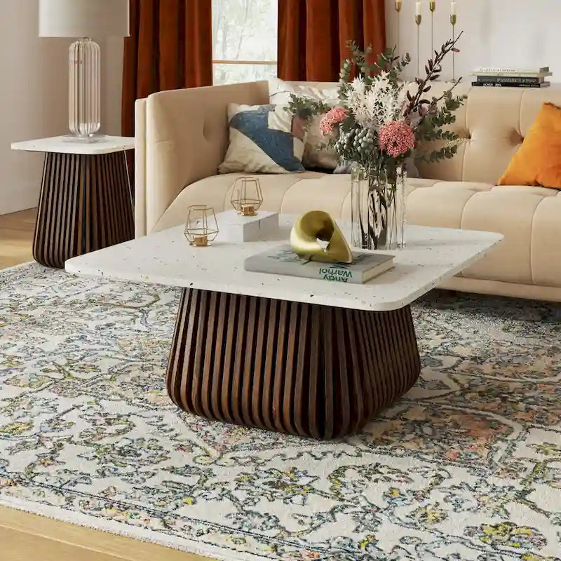 Tera Quadratischer Couchtisch aus Marmor
