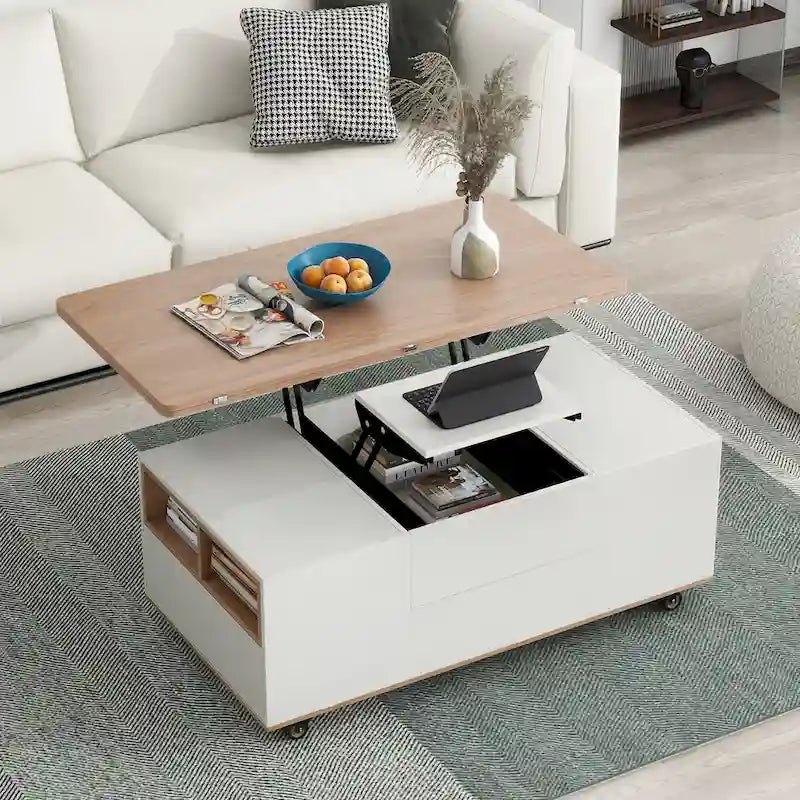 Couchtisch mit anhebbarer Platte