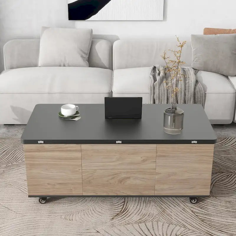 Couchtisch mit anhebbarer Platte