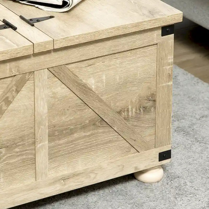 Bauernhaus-Couchtisch mit Stauraum für das Wohnzimmer