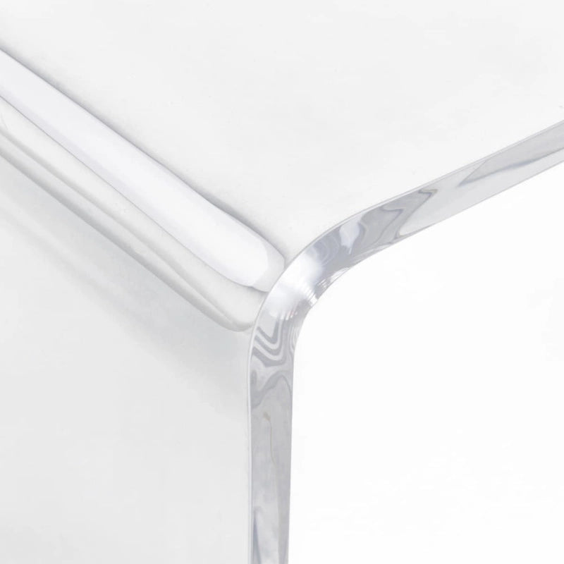 32 langer rechteckiger vollständig aus Acryl gefertigter 15 mm dicker Wasserfall-Couchtisch, klar