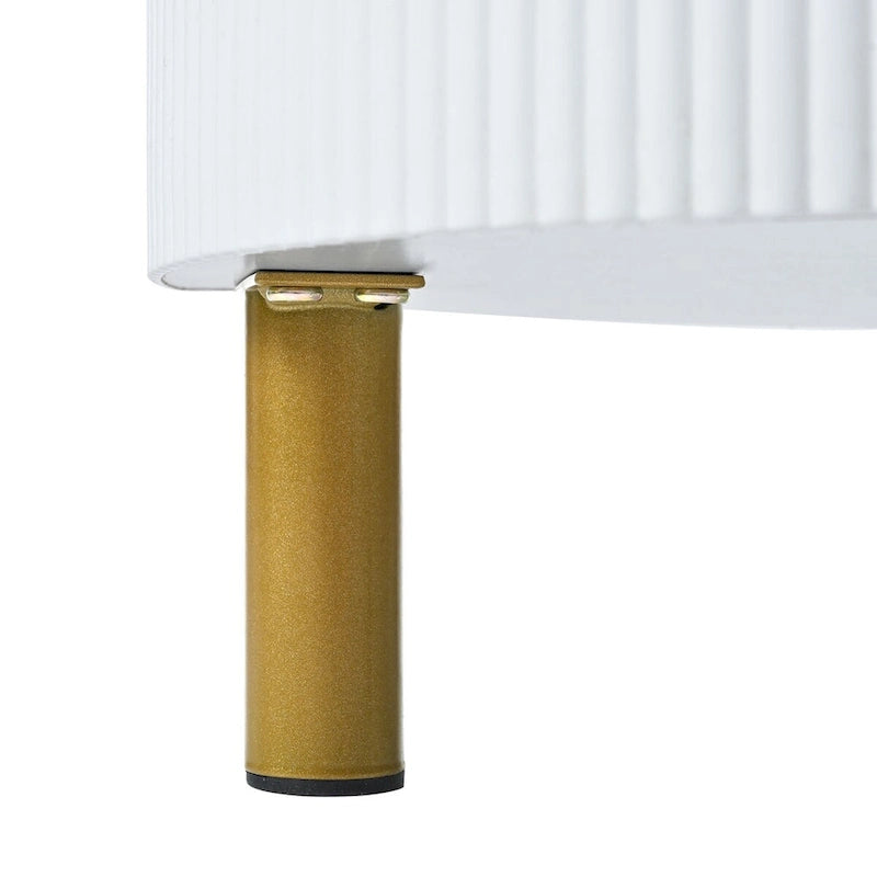 Stapelbarer runder Couchtisch mit 2 Schubladen, Satztische mit braunem Sicherheitsglas und hochglänzender Marmor-Tischplatte, 2er-Set