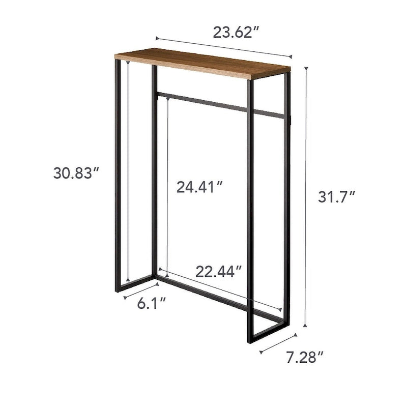 Yamazaki Home Schmales Konsolentisch für den Eingangsbereich, Stahl, trägt 5 kg - L 18,5 x B 60 x H 80,5 cm