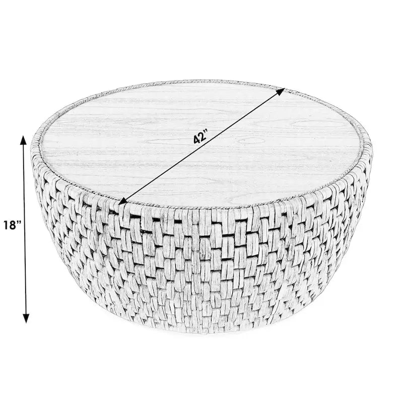 Captiva Couchtisch aus Rattan (rund)