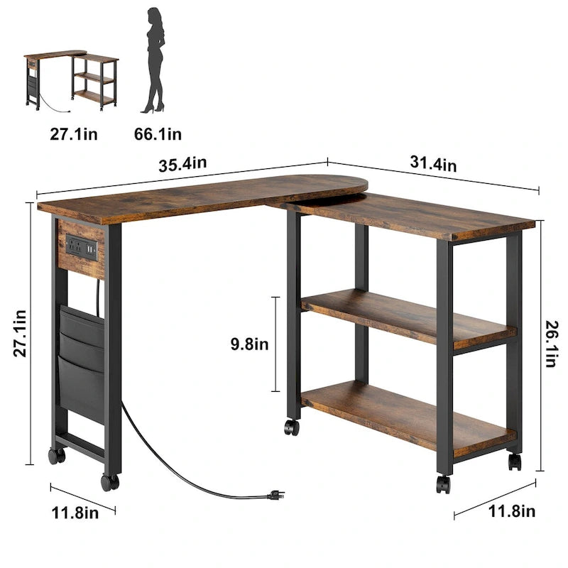 Beistelltisch drehbarer Sofa-Beistelltisch mit Ladestation