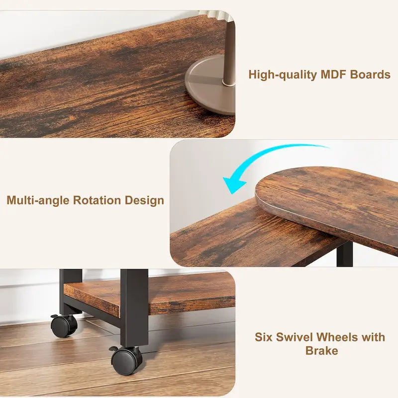 Beistelltisch drehbarer Sofa-Beistelltisch mit Ladestation