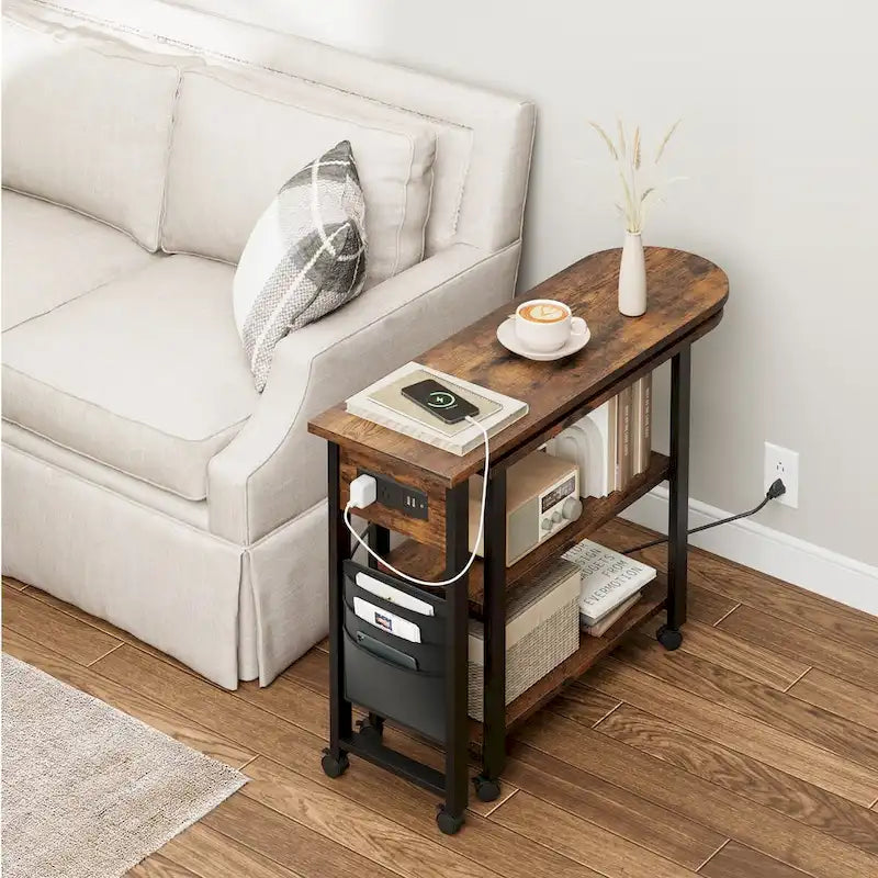 Beistelltisch drehbarer Sofa-Beistelltisch mit Ladestation