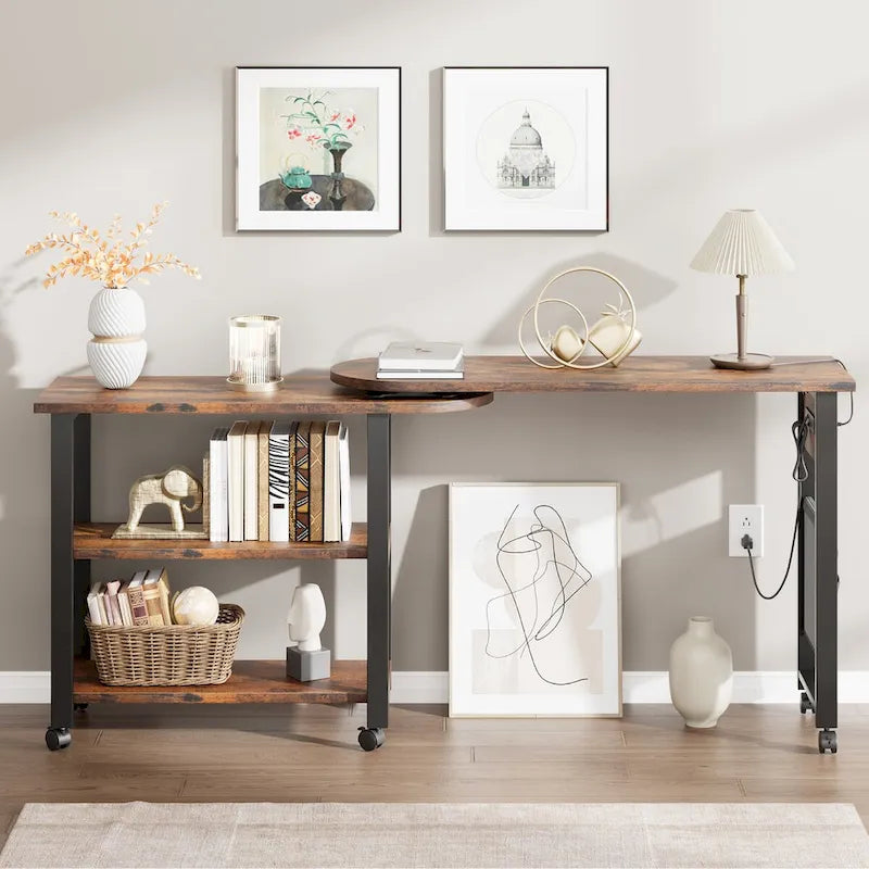 Beistelltisch drehbarer Sofa-Beistelltisch mit Ladestation