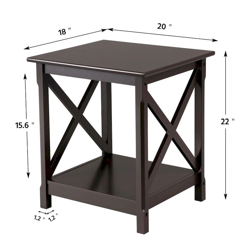 Yaheetech X Design Holz Couchtisch Beistelltisch mit Ablagefach