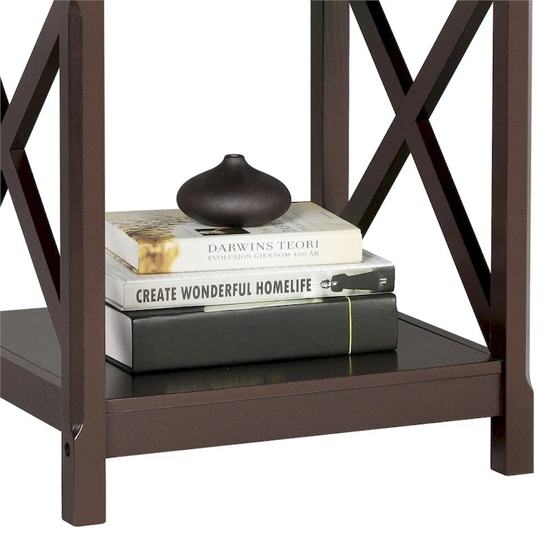 Yaheetech X Design Holz Couchtisch Beistelltisch mit Ablagefach