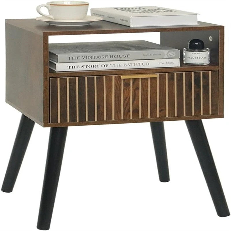 Kleiner Nachttisch aus Holz mit Schublade – 30T x 40B x 60H