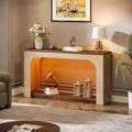 55 Zoll Konsolen-Sofatisch Holz Flurtisch mit LED-Beleuchtung