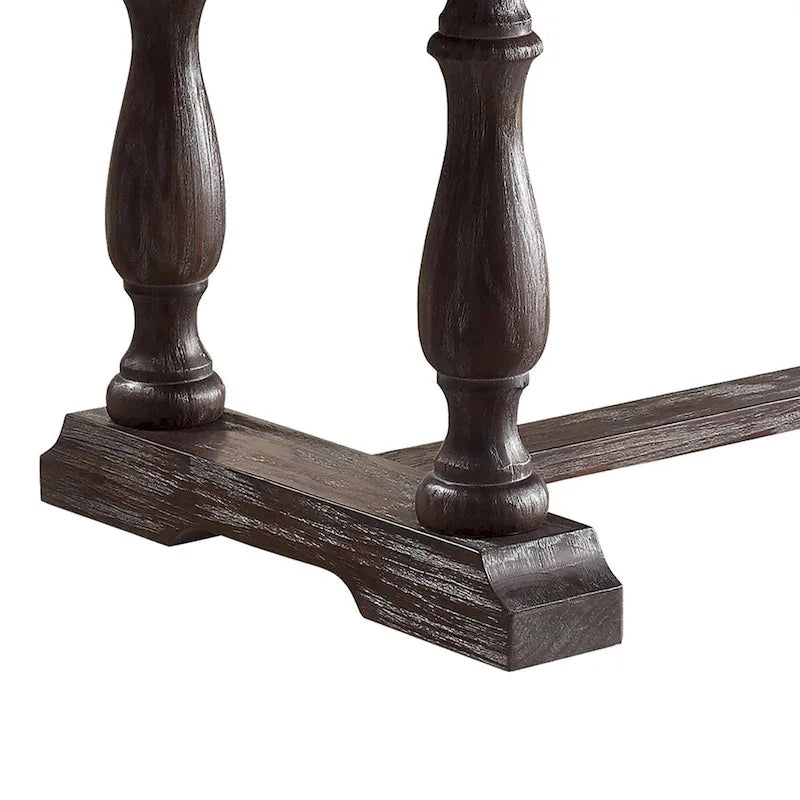 Esstisch aus Holz mit Marmorplatte, Weiß und Braun