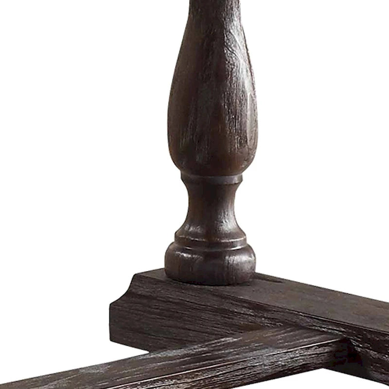 Esstisch aus Holz mit Marmorplatte, Weiß und Braun