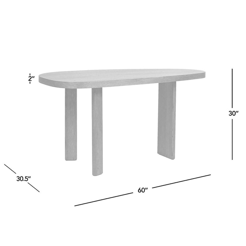 Melvin 60 Konsolentisch, länglich-oval, Eichenholz