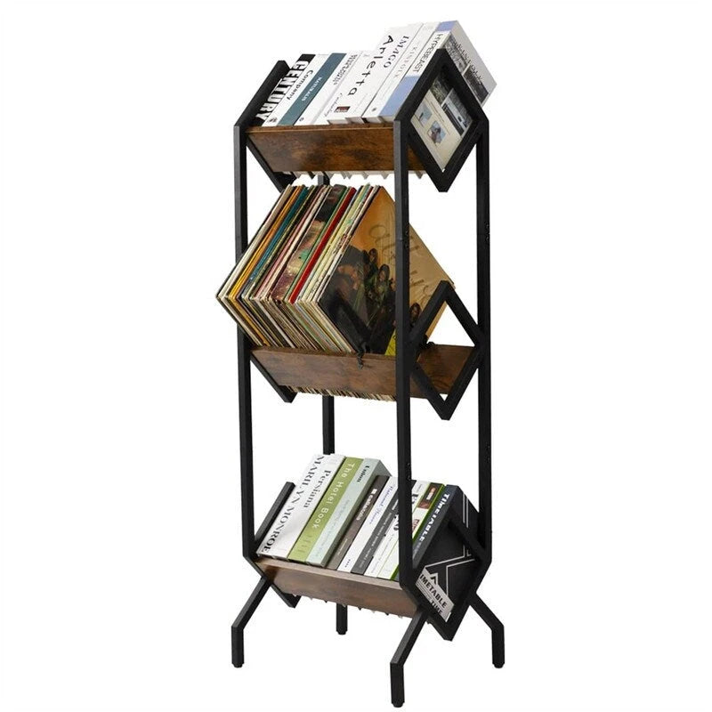 3-stöckiges Schallplattenregal aus Vinyl - 14,2T x 16,1B x 50H