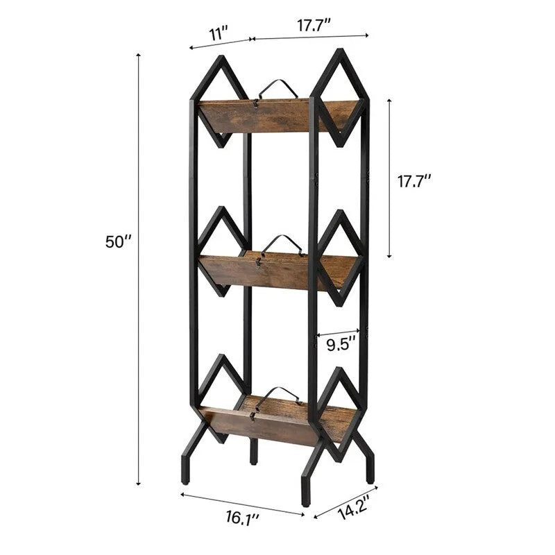 3-stöckiges Schallplattenregal aus Vinyl - 14,2T x 16,1B x 50H