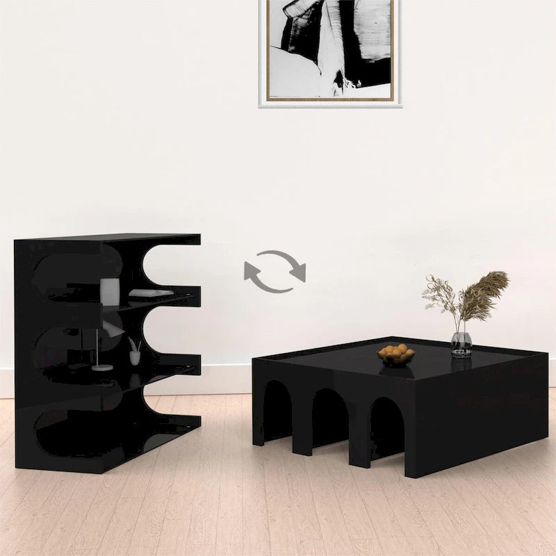 Multifunktionales 4-stöckiges weißes Bücherregal & Couchtisch, kreatives Möbel-Standregal, minimalistische Organizer-Aufbewahrungsregale