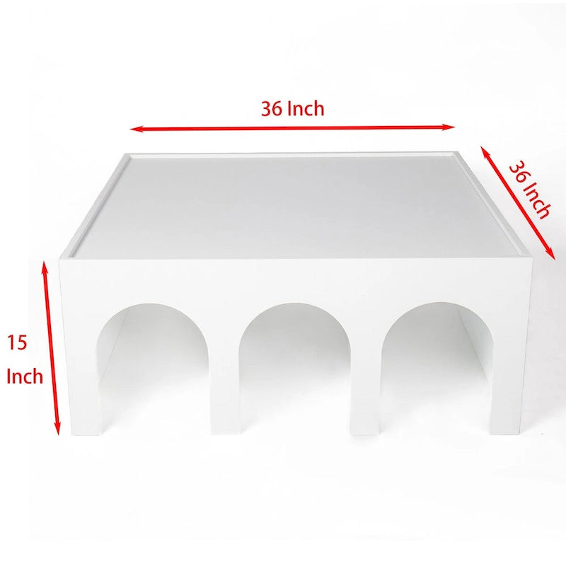 Multifunktionales 4-stöckiges weißes Bücherregal & Couchtisch, kreatives Möbel-Standregal, minimalistische Organizer-Aufbewahrungsregale