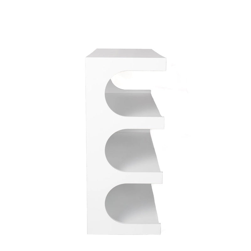 Multifunktionales 4-stöckiges weißes Bücherregal & Couchtisch, kreatives Möbel-Standregal, minimalistische Organizer-Aufbewahrungsregale