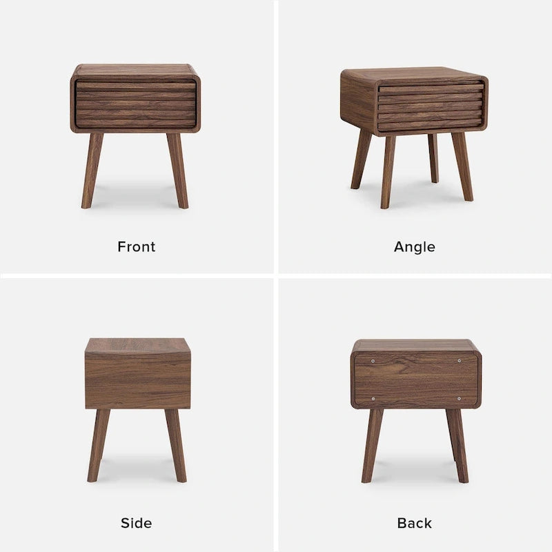 Mopio Ensley Nachttisch, Beistelltisch, Endtisch, Nachttisch im Mid-Century Modern Stil, Betttische, kleiner Nachttisch mit Schubladen