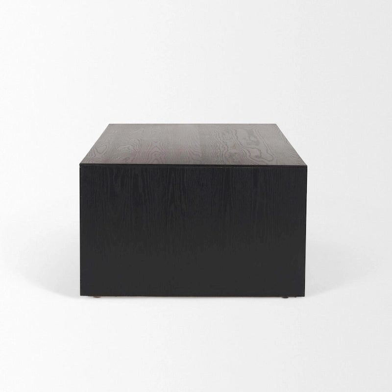 Tabor Couchtisch aus Naturholz mit schwarzem Eichenholz-Wasserfall-Design – 134,6 cm L x 76,2 cm B x 45,7 cm H