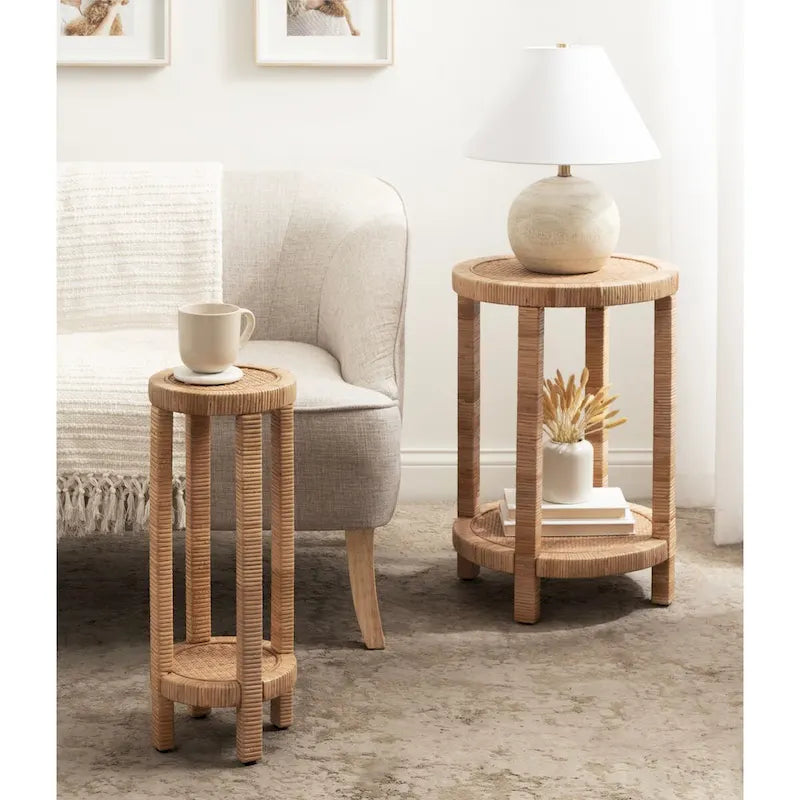 Kate and Laurel Rafina Rattan Beistelltisch - 9x9x22