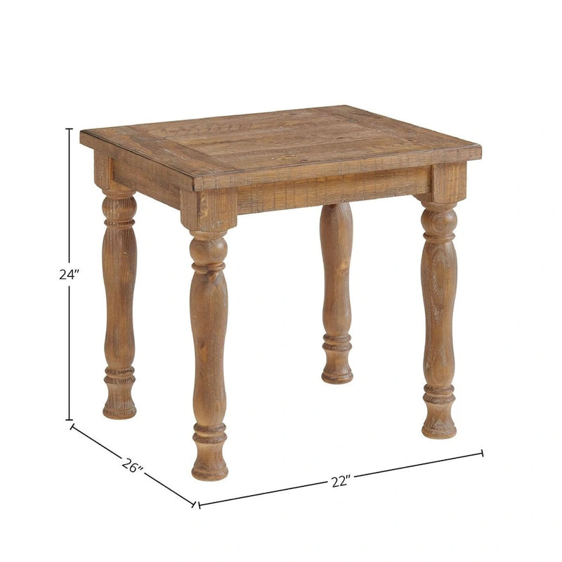 Highland Beistelltisch mit gedrechselten Beinen, 22x26