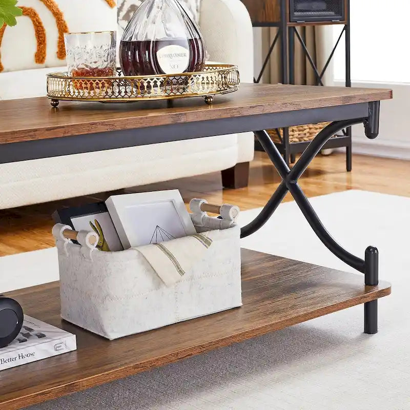 Modernes 3-teiliges Couchtisch-, Sofatisch- und 2er-Set Nachttische mit 1 Schublade (Braun/Schwarz/Weiß)