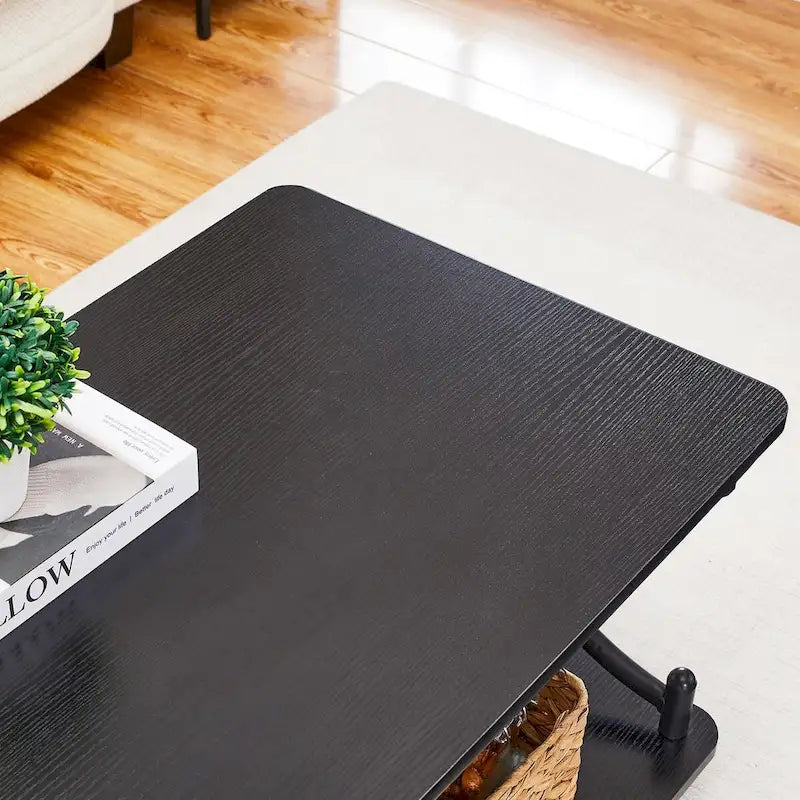 Modernes 3-teiliges Couchtisch-, Sofatisch- und 2er-Set Nachttische mit 1 Schublade (Braun/Schwarz/Weiß)
