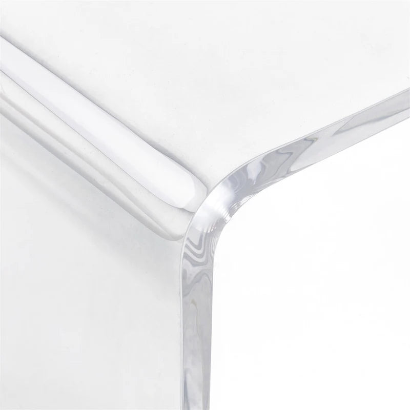 Rechteckiger Wasserfall-Couchtisch komplett aus Acryl, 15 mm dick