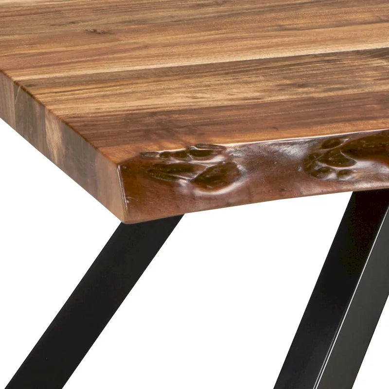 Isla Couchtisch, 137 cm, Akazienholz, Baumkante, Dunkelbraun