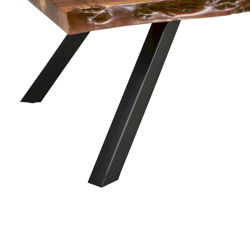 Isla Couchtisch, 137 cm, Akazienholz, Baumkante, Dunkelbraun