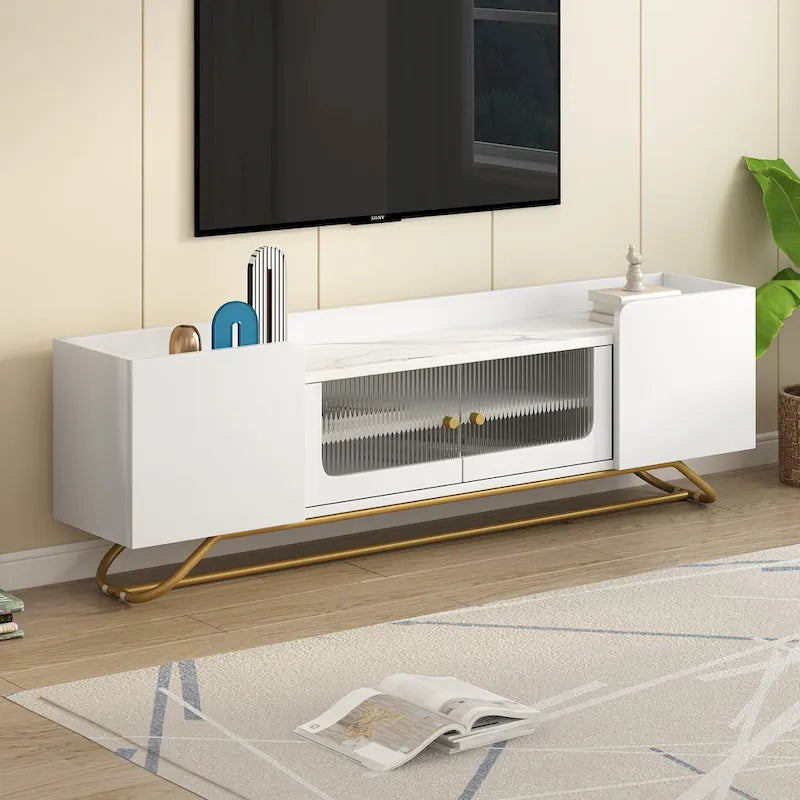TV-Konsole mit goldenem Gestell