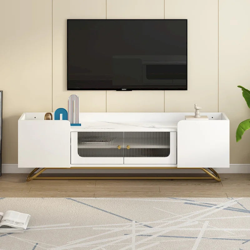 TV-Konsole mit goldenem Gestell