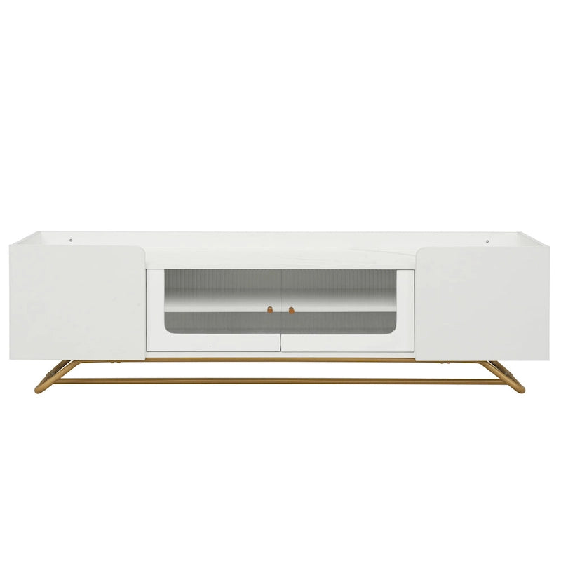 TV-Konsole mit goldenem Gestell