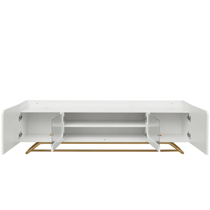 TV-Konsole mit goldenem Gestell