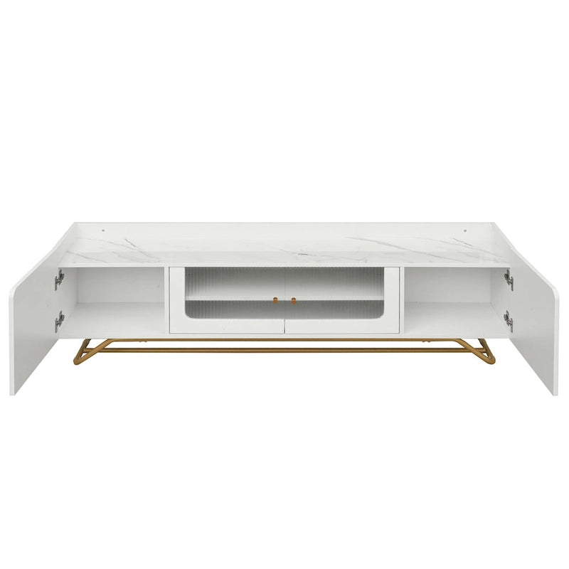 TV-Konsole mit goldenem Gestell