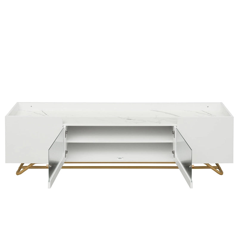 TV-Konsole mit goldenem Gestell
