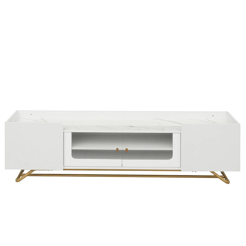 TV-Konsole mit goldenem Gestell