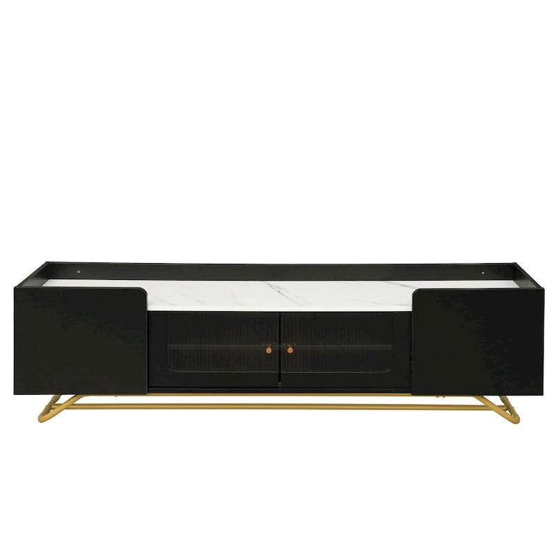 TV-Konsole mit goldenem Gestell