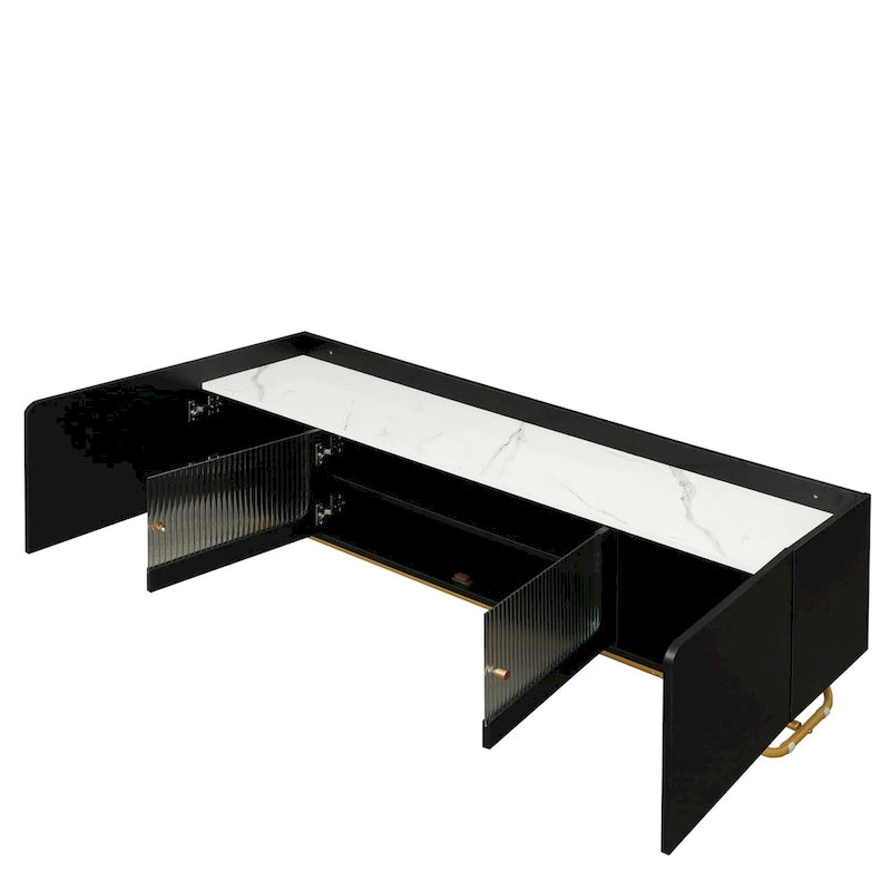 TV-Konsole mit goldenem Gestell