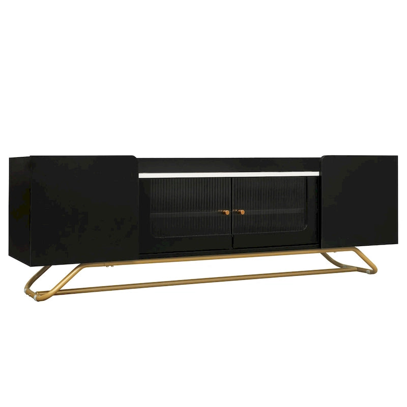 TV-Konsole mit goldenem Gestell