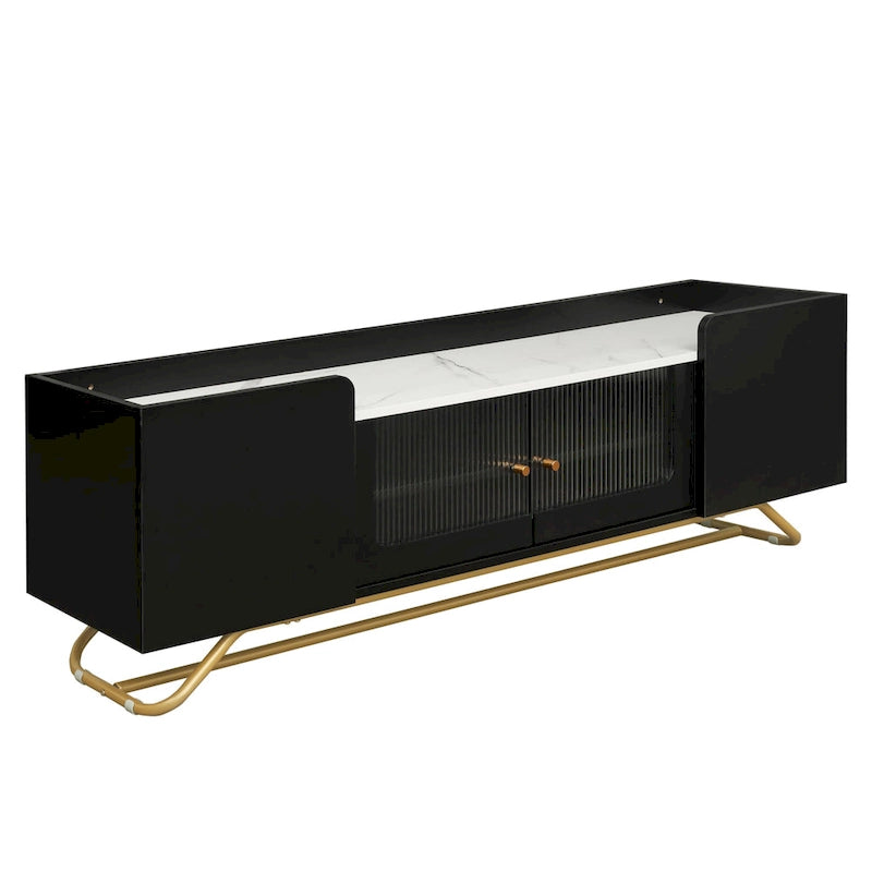 TV-Konsole mit goldenem Gestell