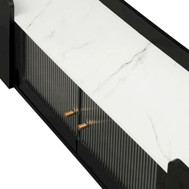 TV-Konsole mit goldenem Gestell